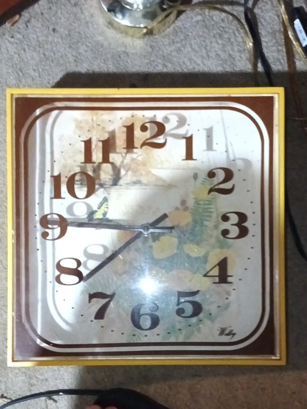 Welby Vintage-inspired Brown and Yellow Wall Clock - Home Wall Decor